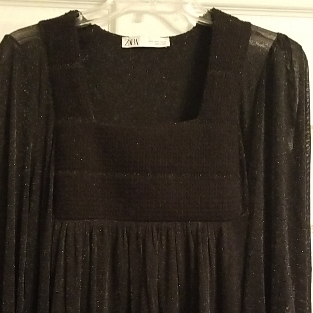 Zara Metallic Black Dress,size S